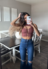 GIANNA LACE UP CROP TOP
