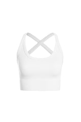 172232 RIBBED CRISS CROSS BACKLESS CROP TANK