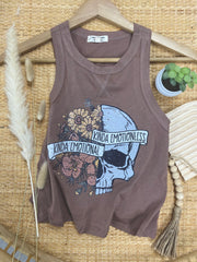 Kinda Emotional Kinda Emotionless Skull Tank