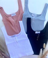 SHELBY SNAP RIBBED CROP TANK