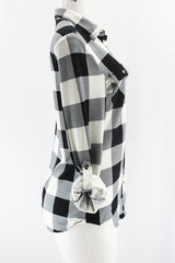 Kara Plaid Flannel in B/W