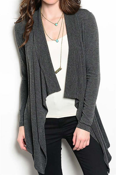 Grey Draped Cardigan
