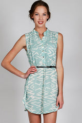 Mint Button Up Dress