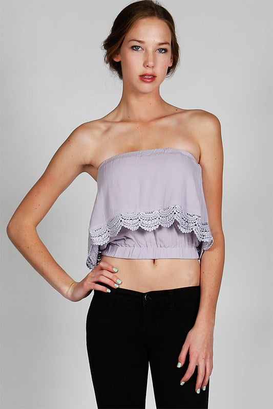Lavender and Lace Tube Top