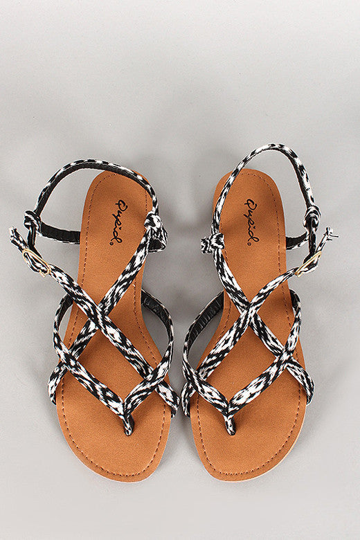 Black and White Strappy Sandal