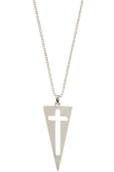 Silver Cross Pendant Necklace