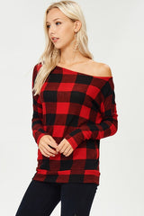 Jovie Plaid Sweater in Red