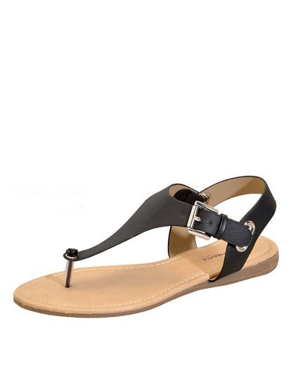 solid black buckle sandal