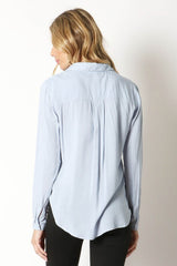 Soft Blue Button Up Blouse