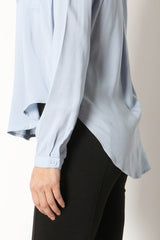 Soft Blue Button Up Blouse