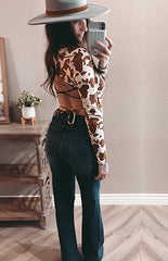 Cowhide Backless Crop Top