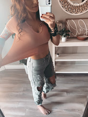 17379 RIBBED CROP TEE