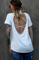 Backless Trinity Tee in White