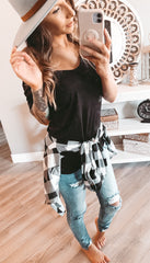 BLACK/WHITE BUFFALO PLAID FLANNEL