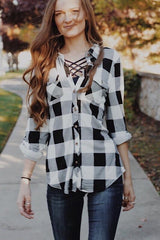 BLACK/WHITE BUFFALO PLAID FLANNEL