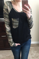 Jane Camo Baseball Tee