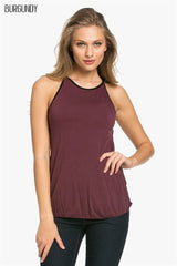 Gabriella Backless Halter in Maroon