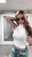 17362 HIGH NECK CROP TOPS