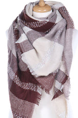 Burg/White Scarf
