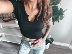 17379 RIBBED CROP TEE