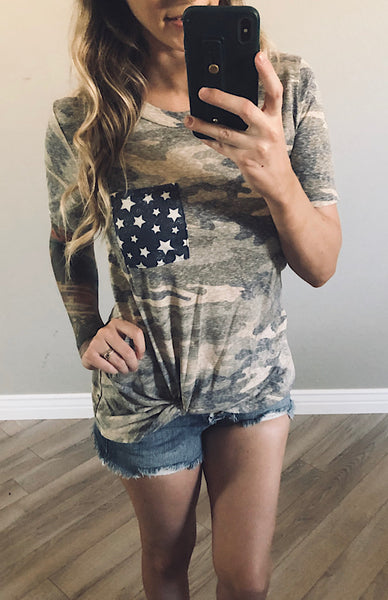 Camo Star Pocket Tee