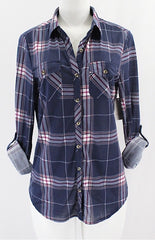 Slim Fit Flannel - Navy