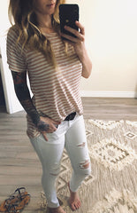 Backless Striped Trinity Tee