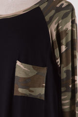 Jane Camo Baseball Tee