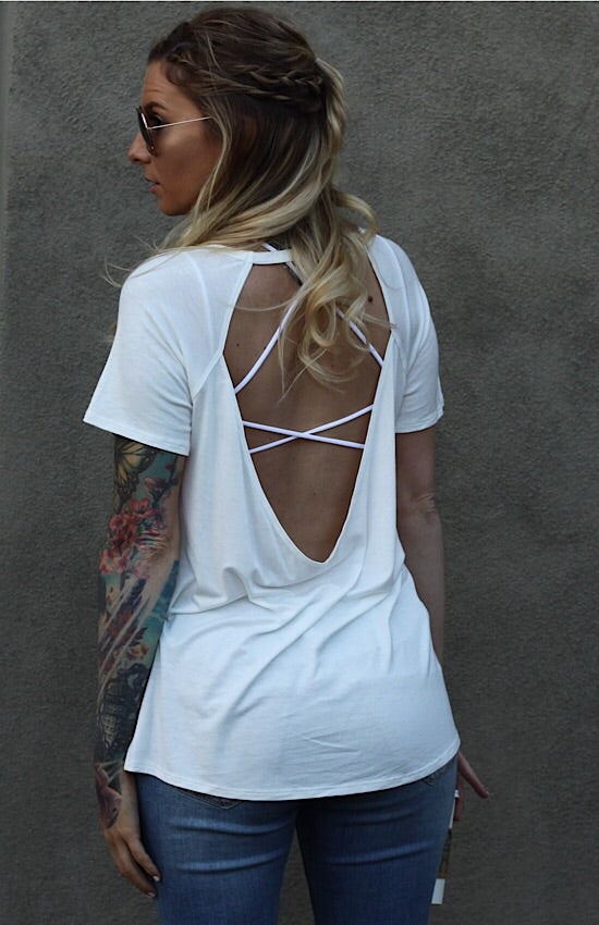 Backless Trinity Tee in White