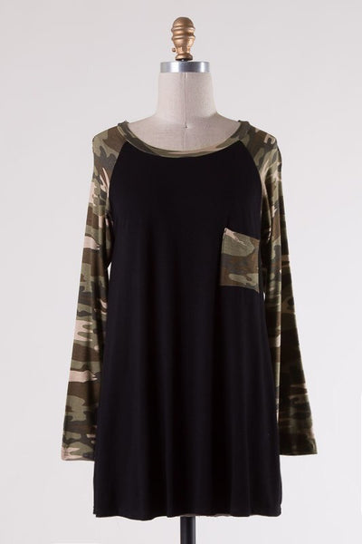 Jane Camo Baseball Tee