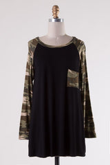 Jane Camo Baseball Tee