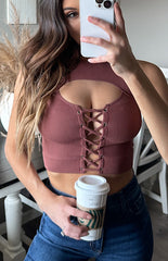 GIANNA LACE UP CROP TOP