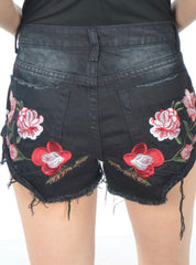 Distressed Floral Boho Shorts