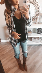 BLACK/WHITE FLANNEL