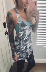 Camo Backless Braided Blouses