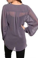 Purple Sheer Button Down